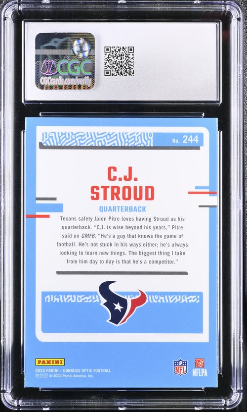 2023 Donruss Optic #244 C.J. Stroud CGC 9 (Rookie)