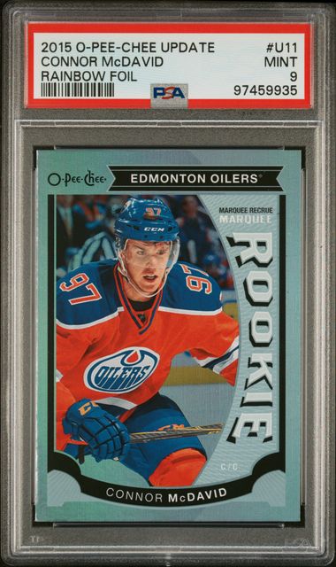 2015-16 O-Pee-Chee Update Rainbow Foil #U11 Connor McDavid PSA 9 (Rookie)