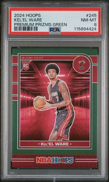 2024-25 Panini Hoops Premium Prizms Green #245 Kel'El Ware PSA 8 (Rookie)