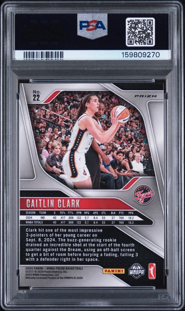 2024 Panini Prizm WNBA Silver Prizm #22 Caitlin Clark PSA 8 (Rookie)