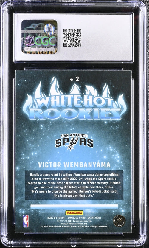 2023-24 Donruss Optic White-Hot Rookies #2 Victor Wembanyama CGC 9 (Rookie)