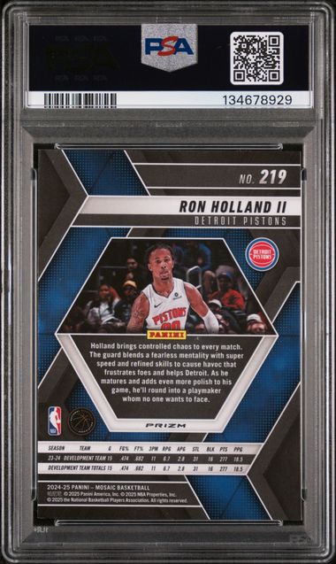 2024-25 Panini Mosaic Genesis #219 Ron Holland II PSA 10 (Rookie)
