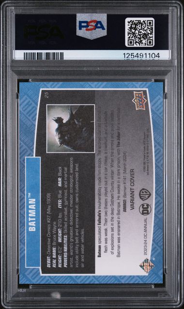 2023-24 DC Annual Variant Cover #25 Batman PSA 10