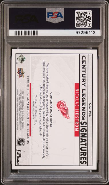 2020-21 SP Signature Legends Century Legends Signature #NS Nicklas Lidstrom PSA 10