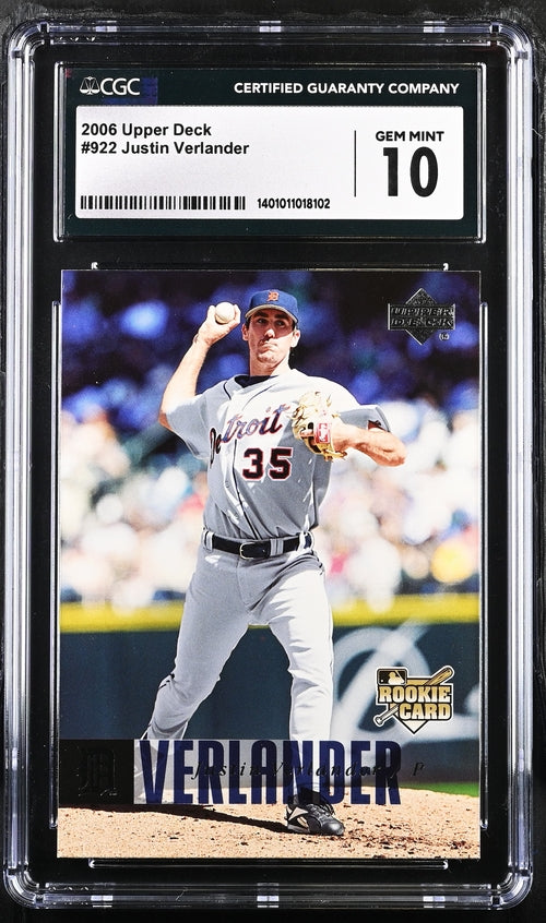 2006 Upper Deck #922 Justin Verlander CGC 10 (Rookie)