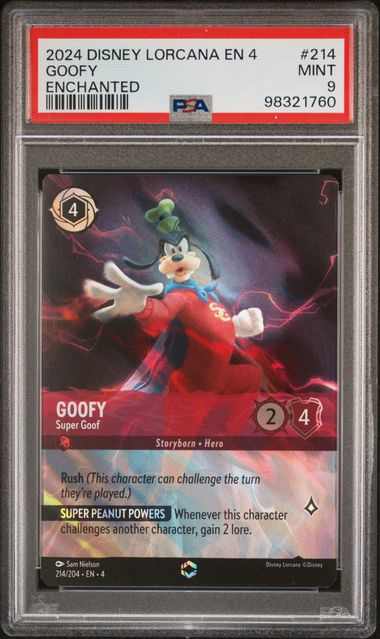 2024 Disney Lorcana Ursula's Return #214 Goofy - Super Goof (Enchanted) PSA 9