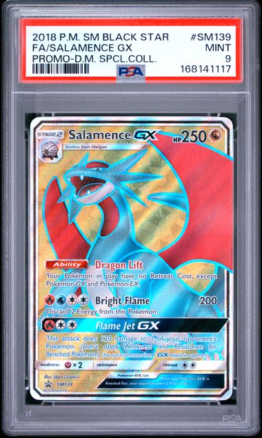 2018 Pokemon Dragon Majesty Special Collection Promo #SM139 Salamence GX - Full Art PSA 9