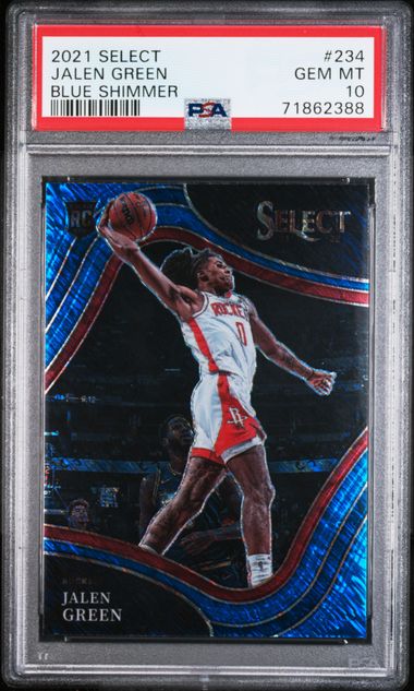 2021-22 Panini Select Blue Shimmer Prizm #234 Jalen Green PSA 10 (Rookie)