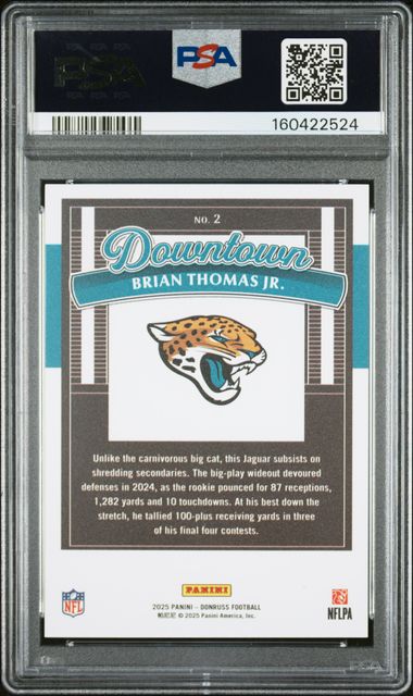 2025 Donruss Downtown #2 Brian Thomas Jr. PSA 9