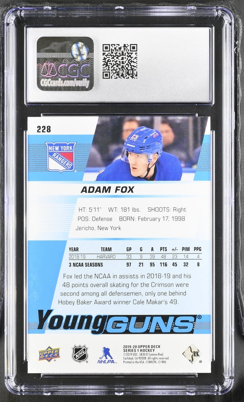 2019-20 Upper Deck #228 Adam Fox CGC 8.5 (Rookie)