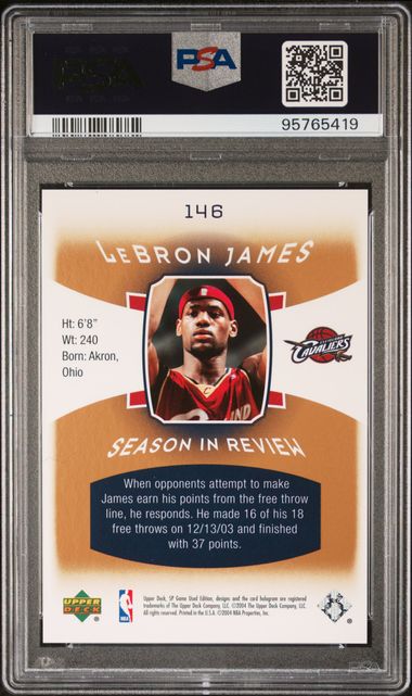 2004-05 SP Game Used Gold #146 LeBron James #14/50 PSA 8.5 | Eastridge Sports Cards