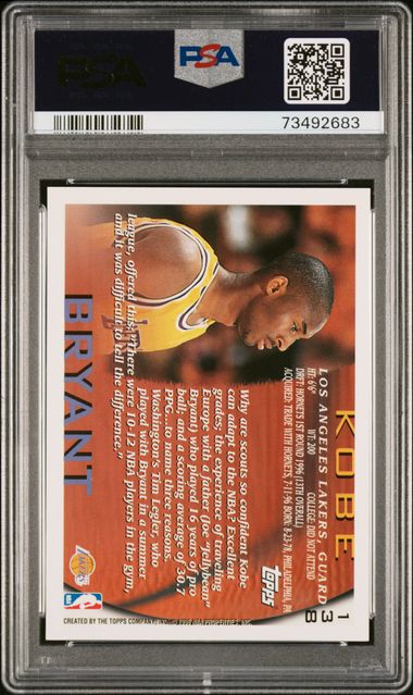 1996-97 Topps #138 Kobe Bryant PSA 10 (Rookie)
