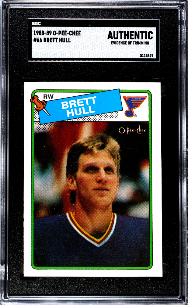 1988-89 O-Pee-Chee #66 Brett Hull SGC Authentic Trimmed (Rookie) | Eastridge Sports Cards