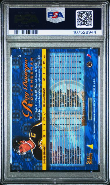 1996-97 Select Certified Mirror Gold #5 Ray Bourque PSA 8