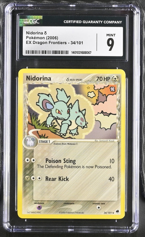 2006 Pokemon EX Dragon Frontiers #34 Nidorina CGC 9