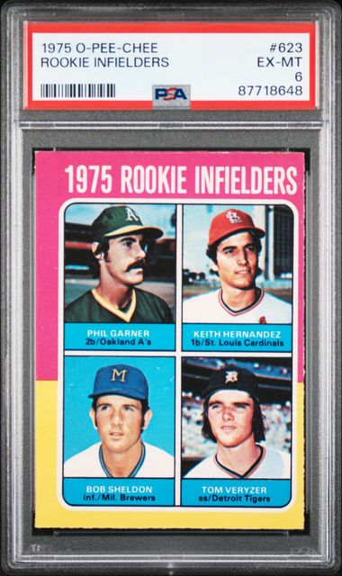 1975 O-Pee-Chee #623 Keith Hernandez/Phil Garner/Bob Sheldon/Tom Veryzer PSA 6 (Rookie)