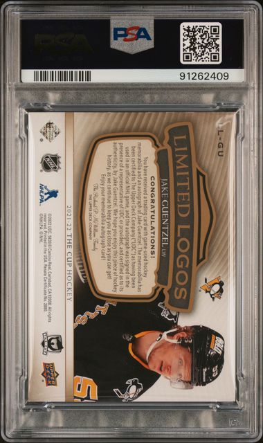 2021-22 The Cup Limited Logos #LLGU Jake Guentzel #12/25 PSA 8