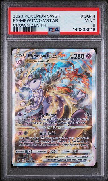 2023 Pokemon Crown Zenith #GG44 Mewtwo VSTAR - Full Art PSA 9