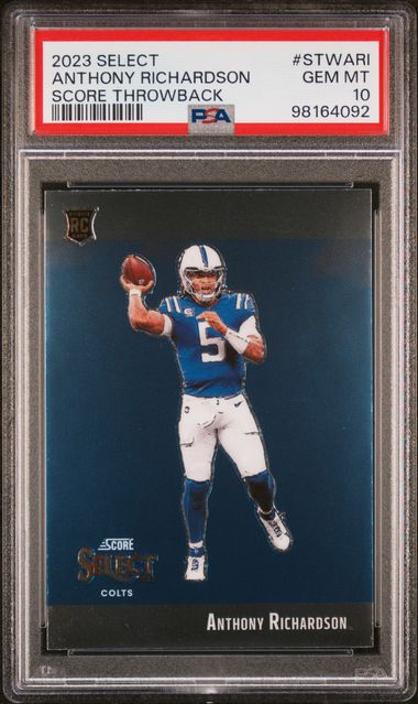 2023 Panini Select Score Throwback #STWARI Anthony Richardson PSA 10 (Rookie)