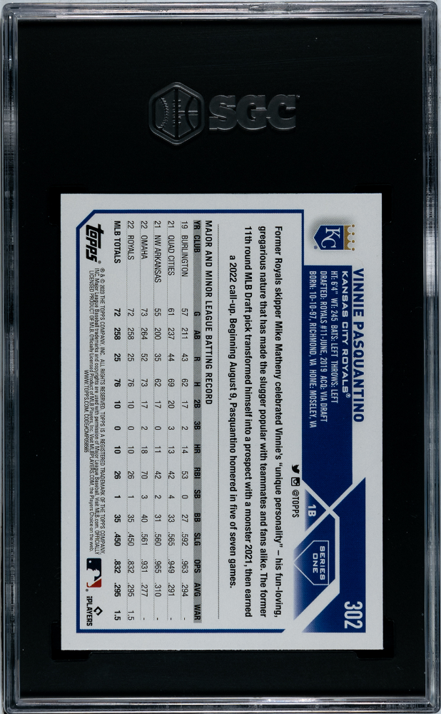 2023 Topps #302 Vinnie Pasquantino SGC 10 (Rookie)