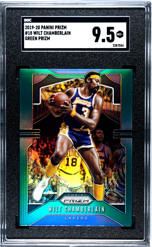 2019-20 Panini Prizm Green Prizm #18 Wilt Chamberlain SGC 9.5