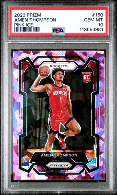 2023-24 Panini Prizm Pink Ice #150 Amen Thompson PSA 10 (Rookie)