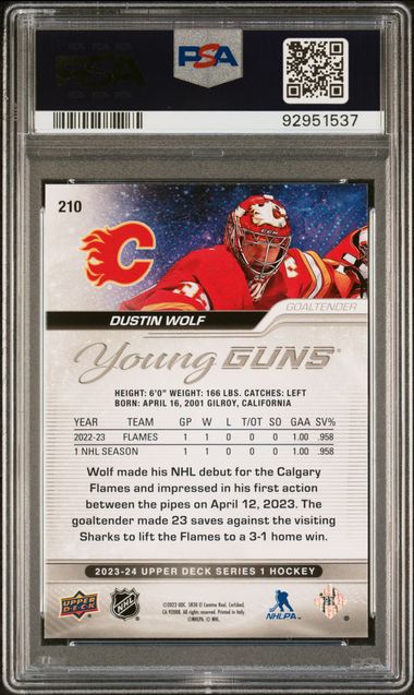 2023-24 Upper Deck Outburst #210 Dustin Wolf PSA 9 (Rookie)