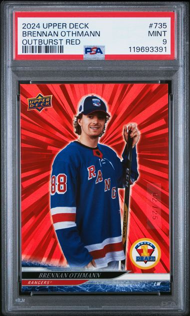2024-25 Upper Deck Outburst Red #735 Brennan Othmann #02/25 PSA 9 (Rookie)