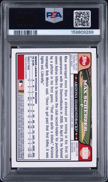 2008 Topps Updates & Highlights #UH280 Max Scherzer PSA 9 (Rookie)