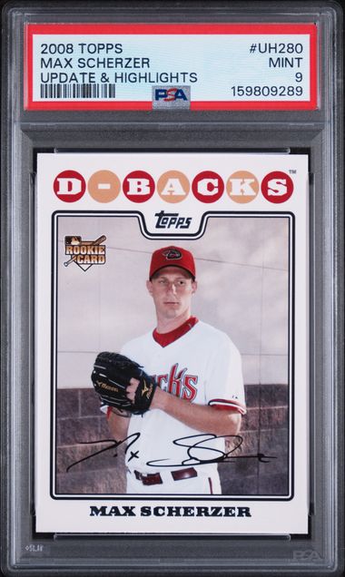 2008 Topps Updates & Highlights #UH280 Max Scherzer PSA 9 (Rookie)