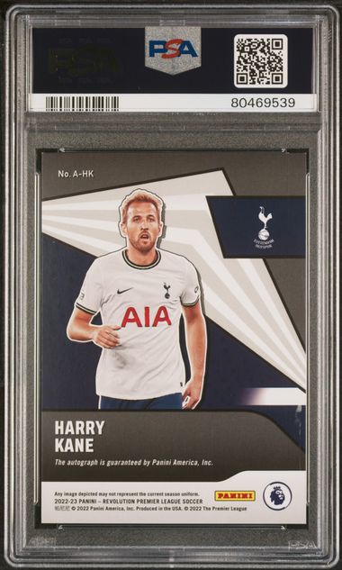 2022-23 Panini Revolution Premier League Auto #AHK Harry Kane PSA 8