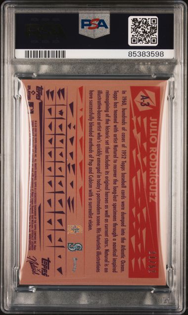 2022 Topps X Naturel 1952 Encased A/C Pearl Foil #A3 Julio Rodriguez #21/52 PSA 9 (Rookie)