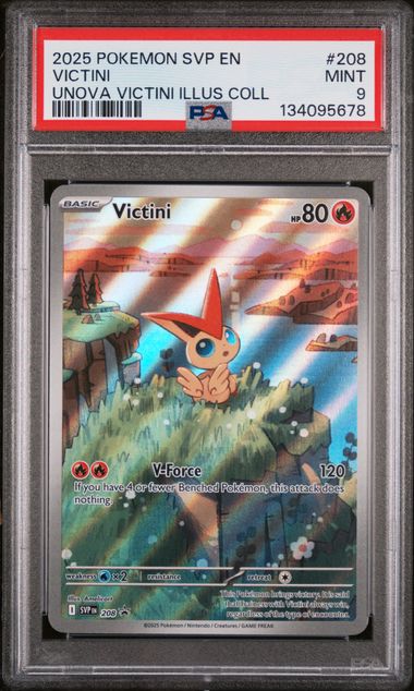 2025 Pokemon Unova Victini Illustration Collection Promo #208 Victini PSA 9
