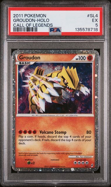 2011 Pokemon Call of Legends #SL4 Groudon - Holo PSA 5