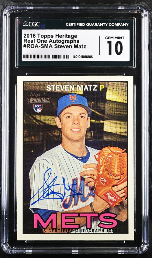 2016 Topps Heritage Real One Autographs #ROA-SMA Steven Matz CGC 10 (Auto 10) (Rookie)