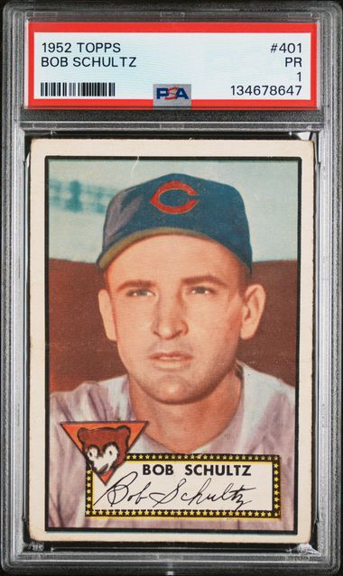 1952 Topps #401 Bob Schultz PSA 1