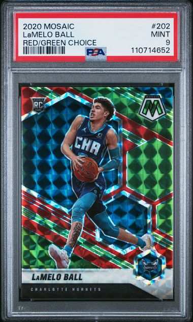 2020-21 Panini Mosaic Red/Green Choice #202 LaMelo Ball PSA 9 (Rookie)