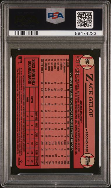 2024 Topps '89 Topps Silver Pack Chrome Autographs #T89C1 Zack Gelof #091/299 PSA 10 (Rookie) | Eastridge Sports Cards