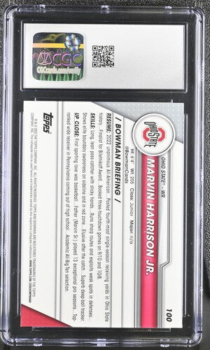 2023 Bowman University Chrome #100 Marvin Harrison Jr. CGC 9.5