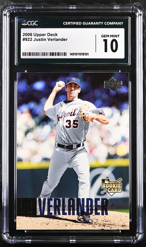 2006 Upper Deck #922 Justin Verlander CGC 10 (Rookie)