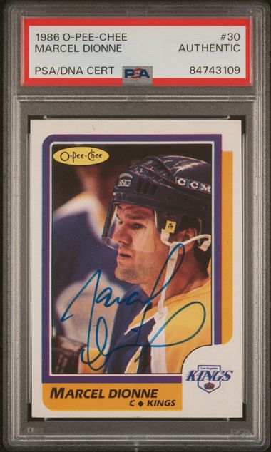 1986-87 O-Pee-Chee #30 Marcel Dionne Autographed PSA/DNA Authentic Auto