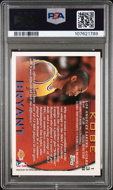 1996-97 Topps #138 Kobe Bryant PSA 9 (Rookie)