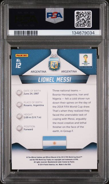 2014 Panini Prizm World Cup #12 Lionel Messi PSA 9