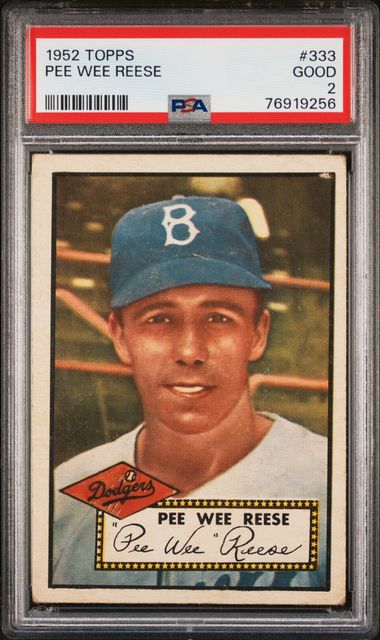 1952 Topps #333 Pee Wee Reese PSA 2