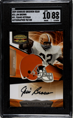 2009 Donruss Gridiron Gear NFL Teams Veteran Signatures #31 Jim Brown #090/100 SGC 8 (Auto 10) | Eastridge Sports Cards