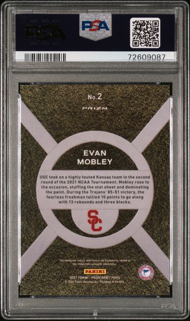 2021 Panini Prizm Draft Picks On Campus #2 Evan Mobley PSA 10 (Rookie)