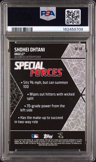 2018 Topps Stadium Club Special Forces #SF-SO Shohei Ohtani PSA 8 (Rookie)