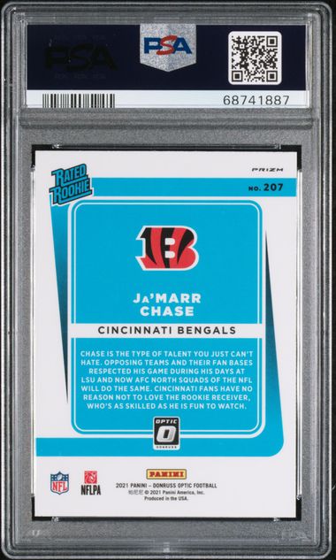 2021 Donruss Optic Blue Scope #207 Ja'Marr Chase PSA 10 (Rookie)