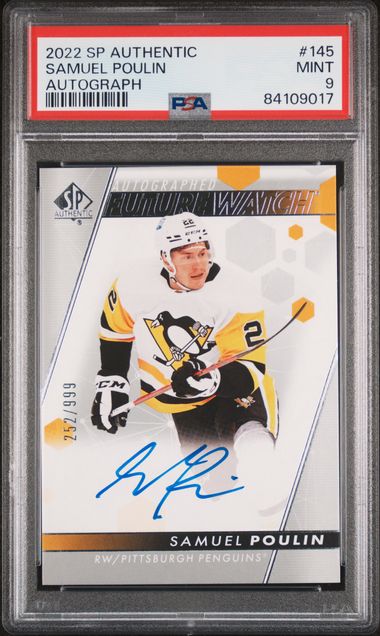 2022-23 SP Authentic #145 Samuel Poulin #252/999 PSA 9 (Rookie)