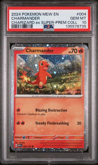 2024 Pokemon 151 Charizard ex Super Premium Collection #004 Charmander PSA 10
